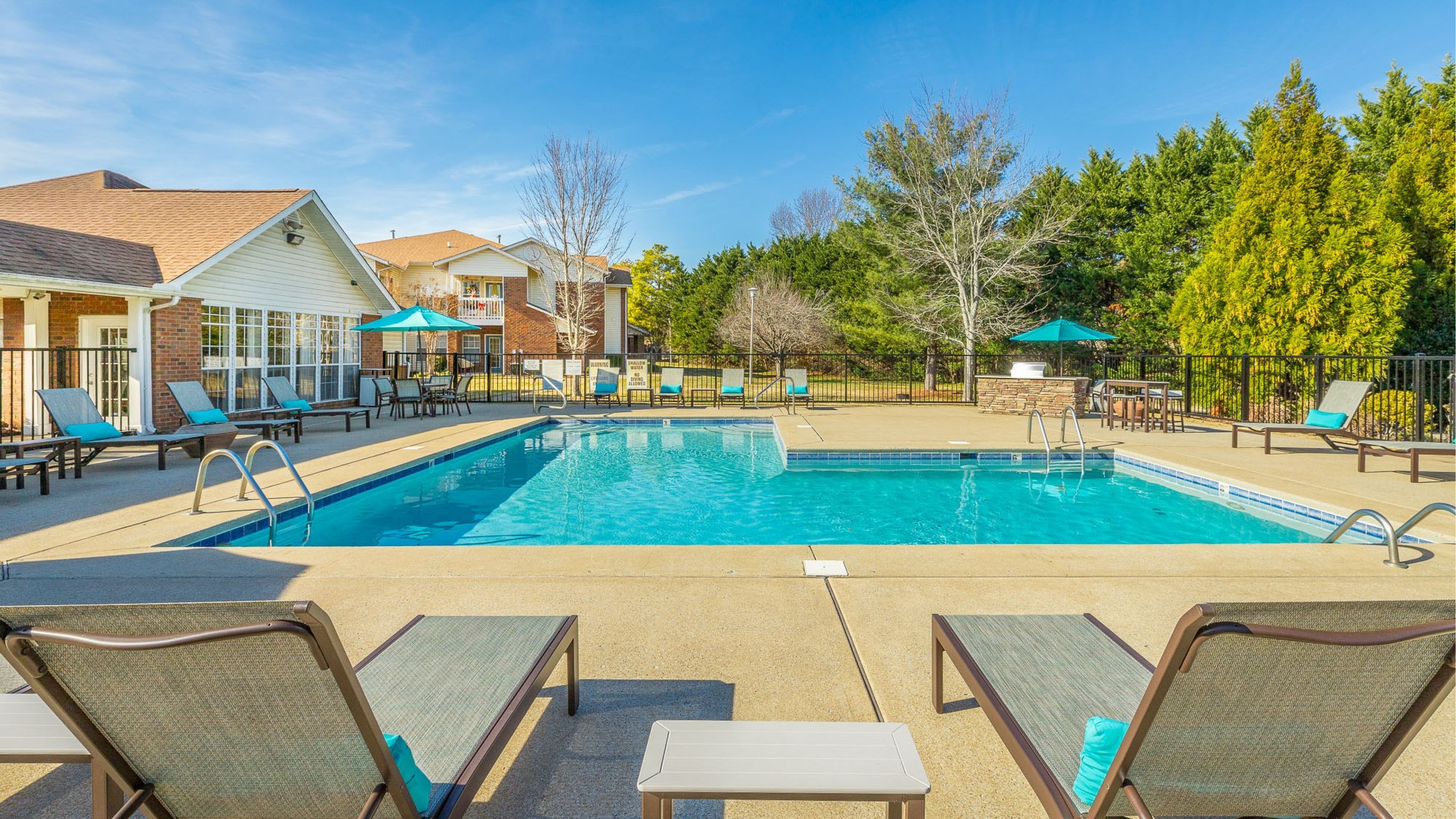 Hawthorne Park South luxury outdoor pool with surrounding seating
